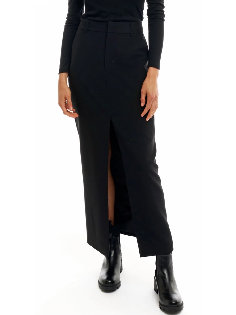 LBLC The Label Black The Tess Front Split Pencil Skirt Size Large